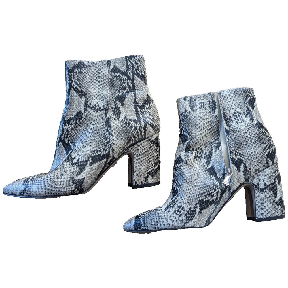 SAM EDELMAN Hilty Ankle Boots Womens Size 8.5M Snakeskin Animal Print Booties